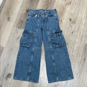 Old Navy girls Cargo Jeans - Blue Denim
